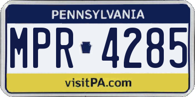 PA license plate MPR4285