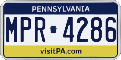 PA license plate MPR4286