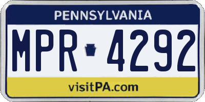 PA license plate MPR4292