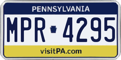 PA license plate MPR4295