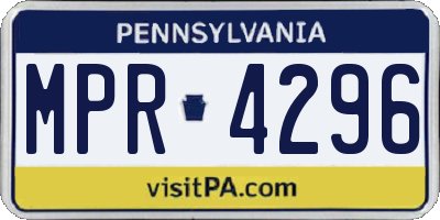 PA license plate MPR4296