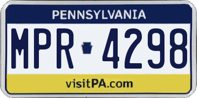 PA license plate MPR4298