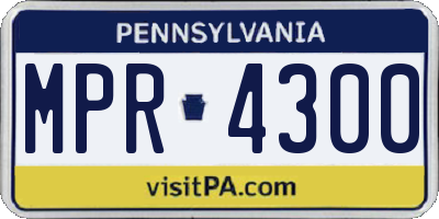 PA license plate MPR4300