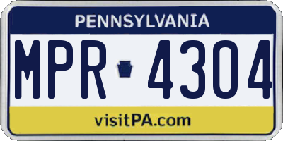 PA license plate MPR4304