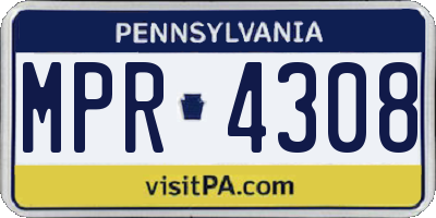 PA license plate MPR4308