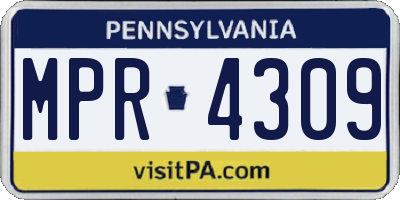 PA license plate MPR4309