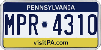PA license plate MPR4310