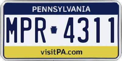 PA license plate MPR4311