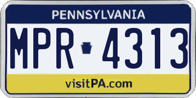 PA license plate MPR4313