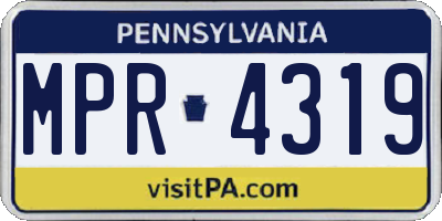 PA license plate MPR4319
