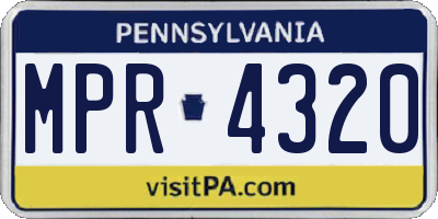 PA license plate MPR4320