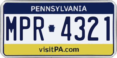 PA license plate MPR4321