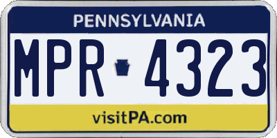 PA license plate MPR4323