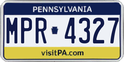PA license plate MPR4327