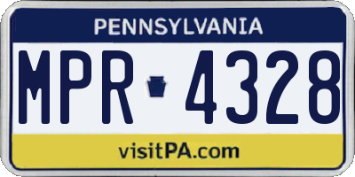 PA license plate MPR4328