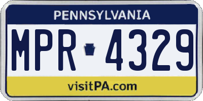 PA license plate MPR4329