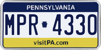 PA license plate MPR4330