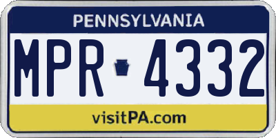 PA license plate MPR4332