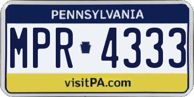 PA license plate MPR4333
