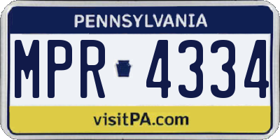 PA license plate MPR4334