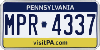 PA license plate MPR4337