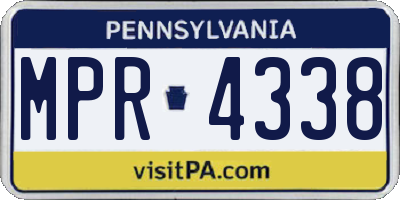 PA license plate MPR4338