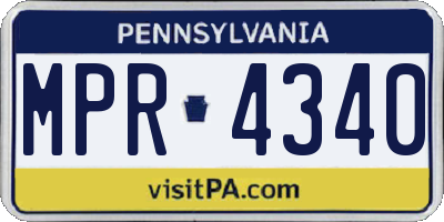 PA license plate MPR4340