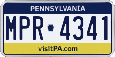 PA license plate MPR4341