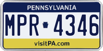 PA license plate MPR4346