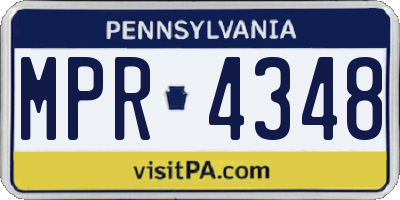 PA license plate MPR4348