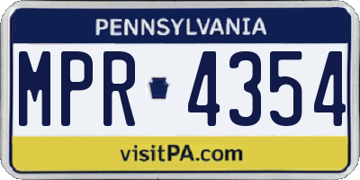 PA license plate MPR4354