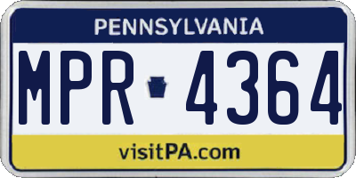 PA license plate MPR4364