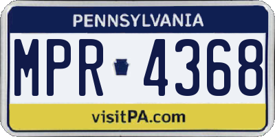 PA license plate MPR4368