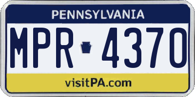 PA license plate MPR4370