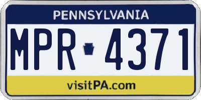 PA license plate MPR4371