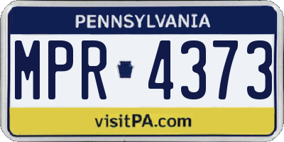 PA license plate MPR4373