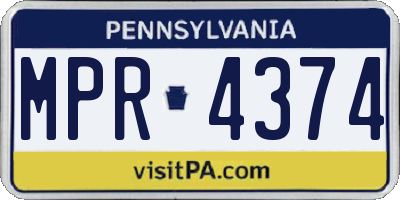 PA license plate MPR4374