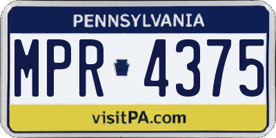 PA license plate MPR4375