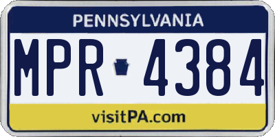 PA license plate MPR4384