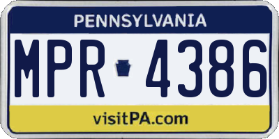 PA license plate MPR4386