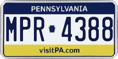 PA license plate MPR4388