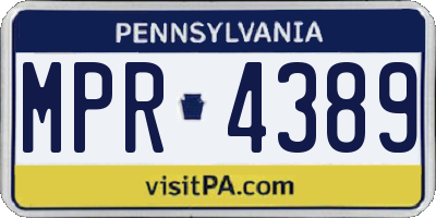 PA license plate MPR4389