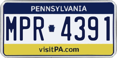 PA license plate MPR4391