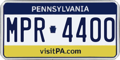 PA license plate MPR4400