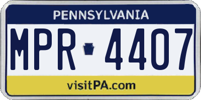 PA license plate MPR4407