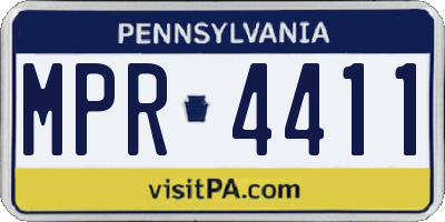 PA license plate MPR4411