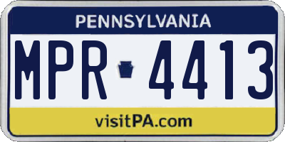 PA license plate MPR4413
