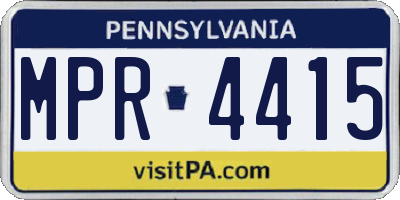PA license plate MPR4415