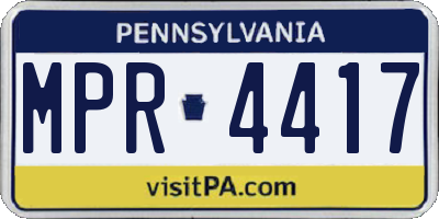 PA license plate MPR4417