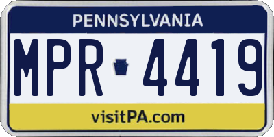 PA license plate MPR4419